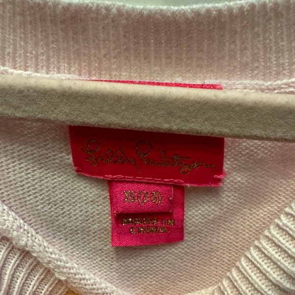 Lily Pulitzer XS (2-3) Girls Light Pink Fringe Shawl - Picture 2 of 4